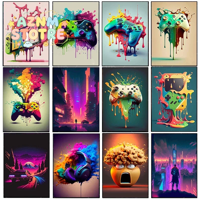 Vintage Canvas Painting Colorf - Esports Gamer 评论和价格