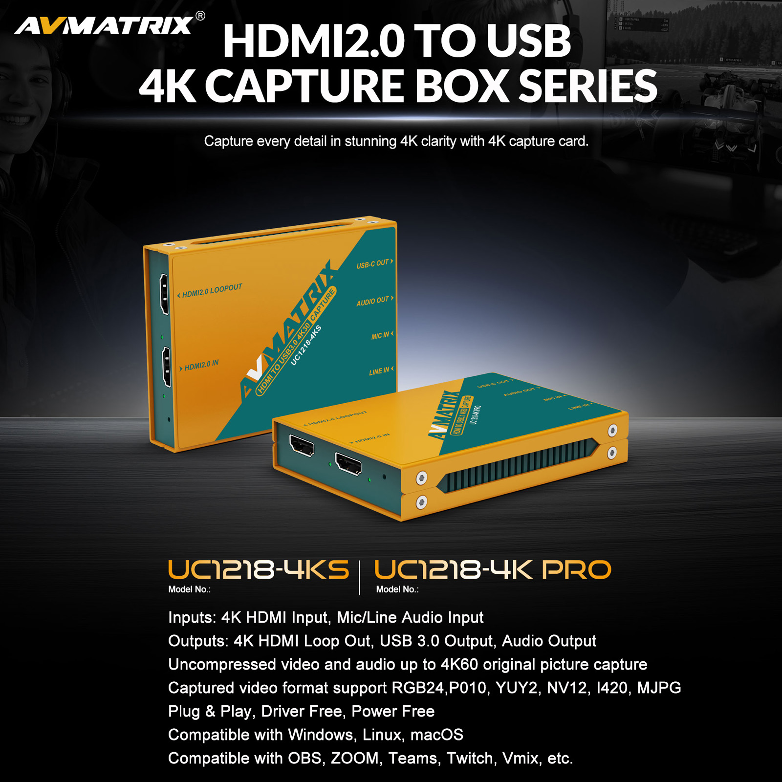 AVMATRIX 4K USB3.0 Video Captu - Video Gaming & Esports Usd Acc 评论和价格