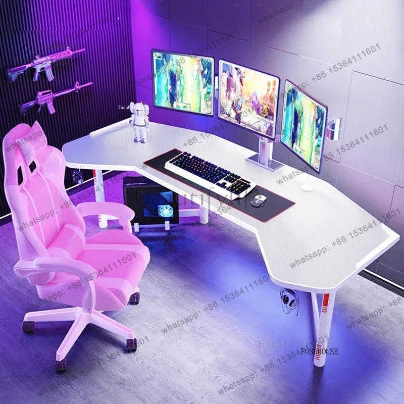 White Computer Desk Office Fur - Esports Gaming Furniture 评论和价格